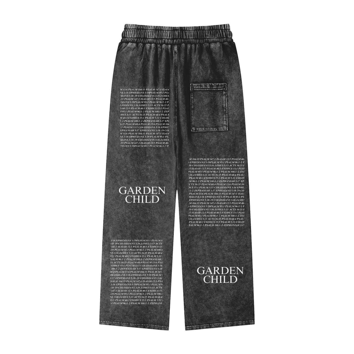 GC + Scripture Pattern | Acid Wash Straight Leg Pants