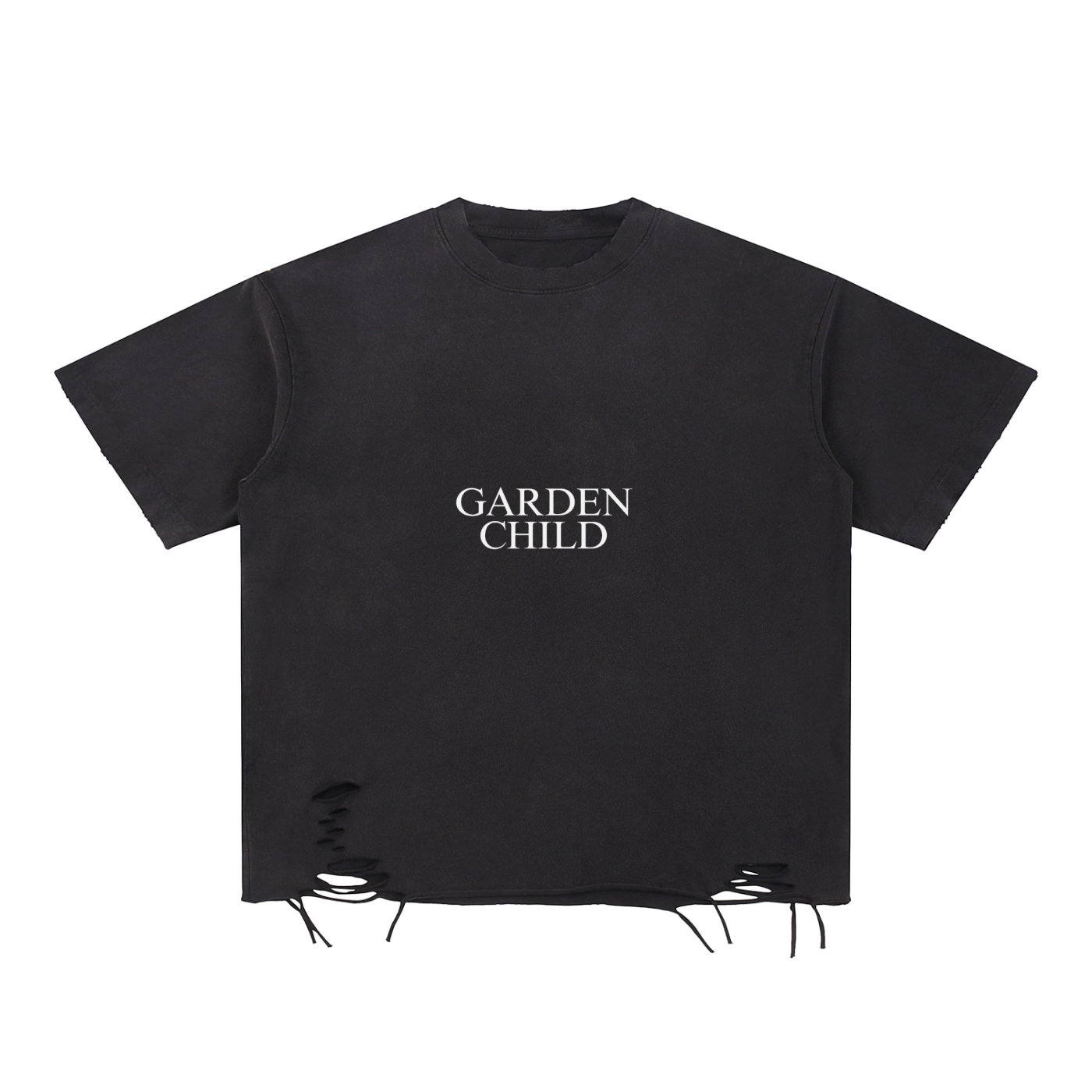 GC Classic | Black Snow Washed Raw-Hem Tee